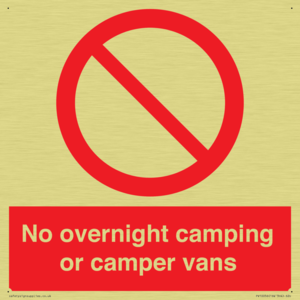 No overnight camping or camper vans
